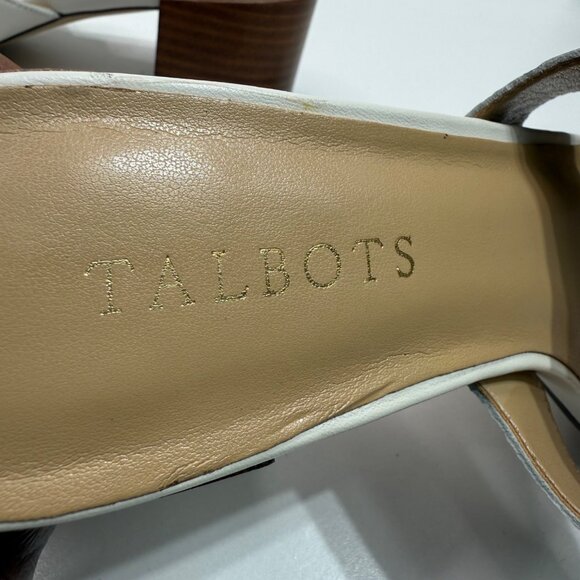 Talbots Womens 8.5M Soft White Tilly Nappa Leather Block Heel Sandals - Picture 5 of 7